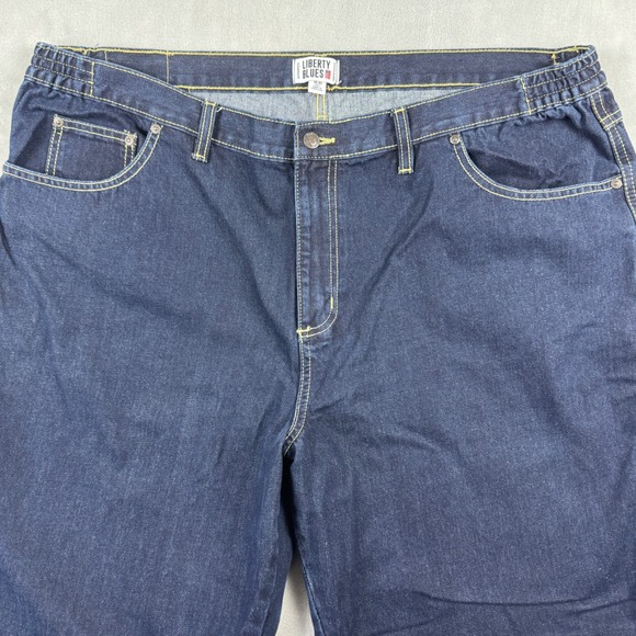 Liberty Blues Dark Wash Denim Jeans Elastic Waist Tall Size 46 x 40 - Picture 11 of 16